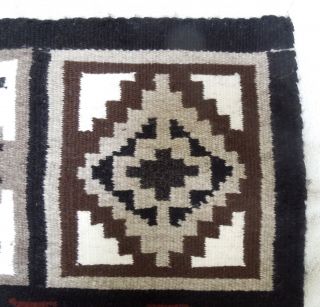 MARY JUMBO FOUR - IN - ONE 22.  5 X 20 Inch TWO GREY HILLS Navajo Rug Weaving 3