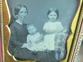 Mother & Young Daughters 1/4 Plate Daguerreotype Photograph