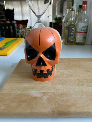 Munktiki Pumpkin Skull Tiki Mug 17/25 - One of a Kind Halloween Design Rare 2