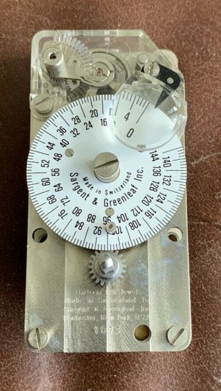 Vintage Sargent & Greenleaf 144 Hr Time Lock Safe Vault Clock Movement Mechanism