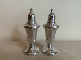 Empire 231 Sterling Silver Weighted Salt And Pepper Shakers 5” Tall