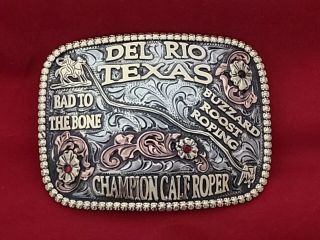 Del Rio Texas Vintage Rodeo Belt Trophy Buckle ☆ All Around Champion 603