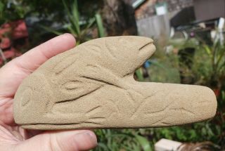 Sandstone Frog Effigy Pipe Indian Artifact
