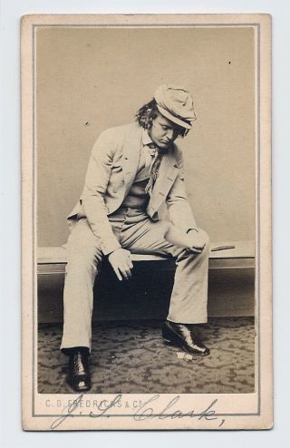 J S Clark Looking At A Note Charles D.  Fredericks Nyc 1860s Civil War Cdv Photo