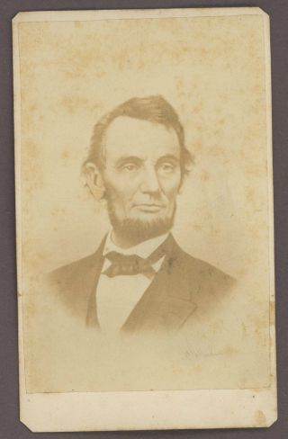 Civil War President Abraham Lincoln Cdv Photo