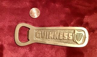 Vintage Heavy Metal Brass Bronze Guinness Bottle Opener 5” 2
