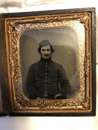 Civil War Tintype Union Soldier And Wife 6th Plate