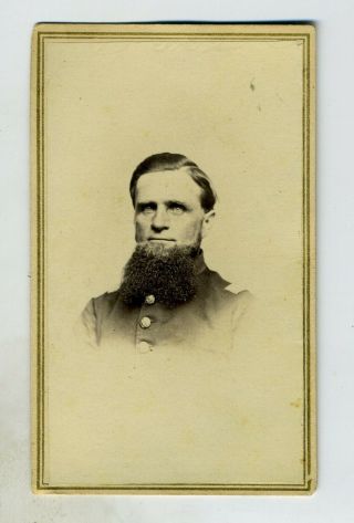 Cdv - Civil War Soldier – Union Officer – Madison Wisconsin Photo Backmark