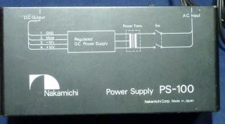 Nakamichi Ps - 100 Vintage Power Supply For Nak Black Box Series With 4 - Pin Din