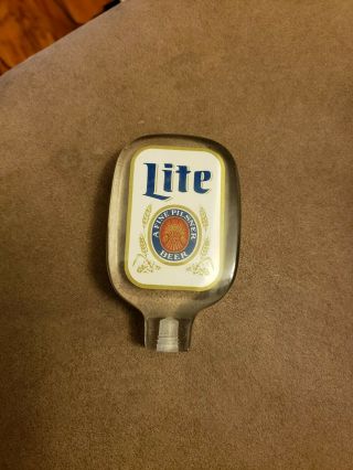 Retro Miller Lite Beer Acrylic Lucite Beer Tap Handle Fine Pilsner