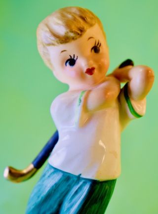 ⛳️ Cute Rare 1950s Vintage Napco A2715 April Birthday Golf Girl Angel Figurine