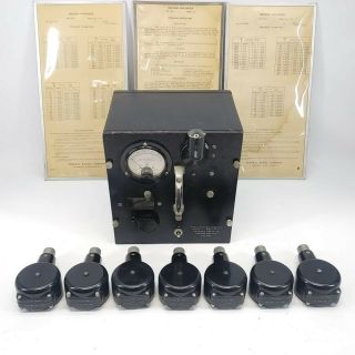 Vintage Tube General Radio Company 724 - A Wave Meter 16 Kc - 50 Mc W/coils & Charts