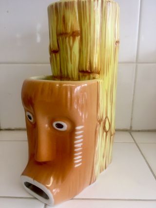 Rare “bamboo Face” Tiki Mug By Kon - Id Sven Kirsten (the Book Of Tiki) 2004
