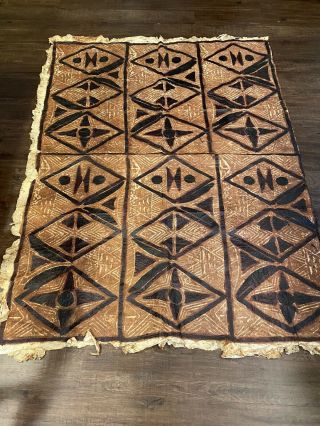 Vintage Tapa Bark Cloth South Pacific Polynesian Samoa Tonga Fiji 64 X 48