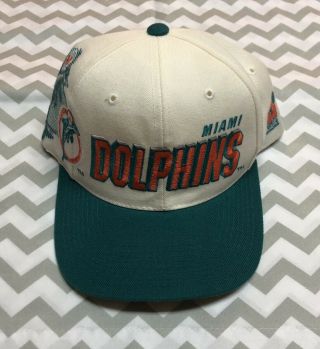 Vintage 90s Miami Dolphins Sports Specialties Shadow Snapback Hat Cap Nfl.  Euc