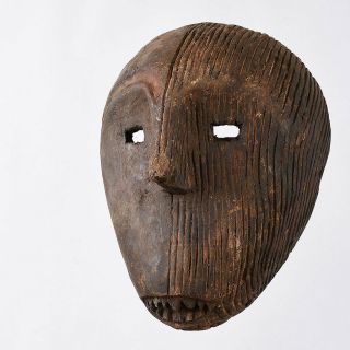African Wooden Mask Tribal Art From Lega Tribe Of Drc Congo
