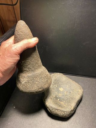 Rare Native Indian Stone Bell Pestle Mortar Artifact Mann Site Posey Co.  Indiana