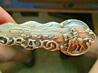 Full Size Antique Sterling Silver Souvenir Spoon - Great Detail Denver Colorado 3