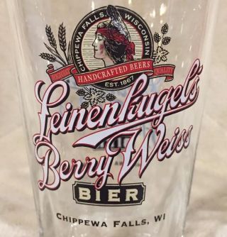 Leinenkugels Honey/Berry Weiss Pint Glass Cup Mug Stein Chippewa Falls Wisconsin 2