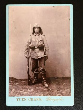1900s China Tsingtau German Marine Yuen Chang Photographer Cabinet Photo Cdv