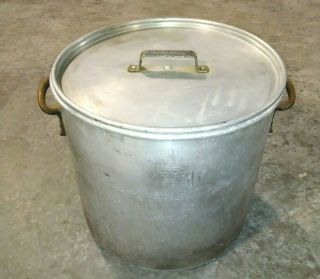 Rare Vintage Us Military Wear - Ever 15 - Gallon Aluminum Stock Pot 1952 W/ Lid 1944