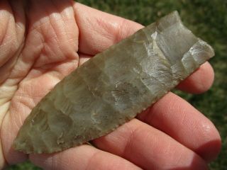 Authentic 3 1/2 " Fluted Paleo Clovis Arrowhead Found In West Kentucky
