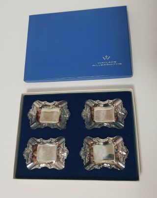 Wallace Silversmiths Silver Plated Set Of 4 Ashtrays