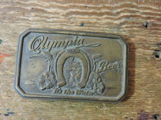 Vintage Olympia Pabst Pbr Beer Brass Belt Buckle Bottle Opener Limited Edition