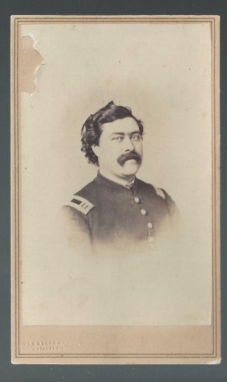 Carte De Visite Of A Union Captain With Imprint Of Webster 
