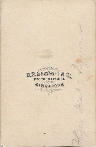 CDV,  Early Singapore Street Scene High Street c.  1860s Lambert & Company Artists 2
