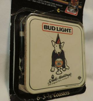 Vintage 1986 Budweiser Beer Bud Light Spuds Mackenzie Coasters Never Opened 2