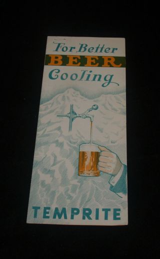 Vintage Beer Advertising Booklet Temprite Keg Tap Cooler 1934 Post Prohibition
