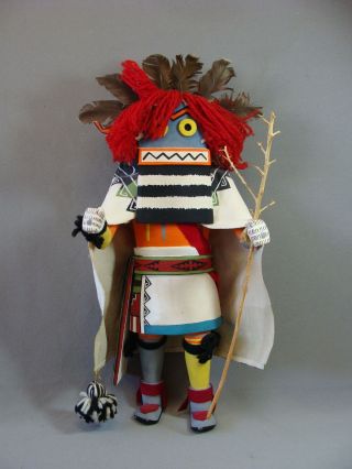 Vintage Hopi Old Type Mask Carved Wood Kachina Doll Signed Edwin Choyou