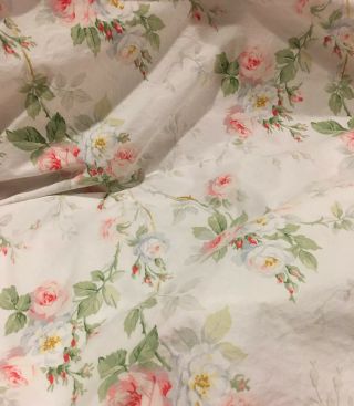 Ralph Lauren Faye Meadow Way King Fitted Sheet Pink Roses Floral Vintage