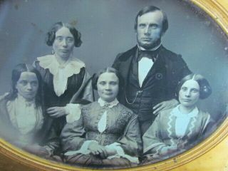 1851 Victorian Family 1/2 Plate Daguerreotype Photograph