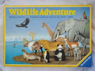 Vintage 1986 Ravensburger Wildlife Adventure Board Game Complete Vgc Animal Card