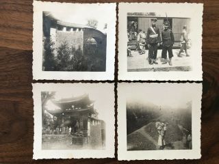 4 X China Old Photo Chinese Soldiers Children Yunnan Gate Railway Station