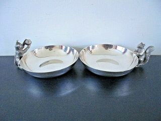 Vintage Silver Plated Reed & Barton Nut/dip Dishes With Animal Handles