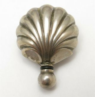 Vintage Sterling Silver Sculpted Shell Design Perfume Bottle
