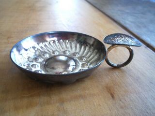 Vintage Rare Silver Plated Individual Personal Ashtray - Finger Hole 3 " Bowl