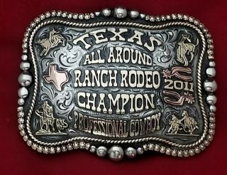 2011 Texas Rodeo Trophy Belt Buckle All Around Champion Vintage 119