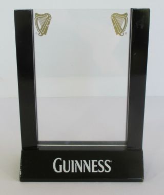Guinness Picture Frame Wood Black Lacquer Bar Standing Table Menu Tent Mancave