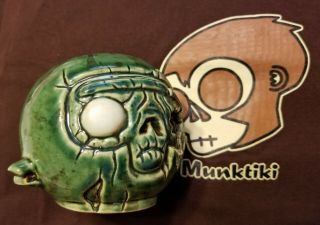 Munktiki Zombie Munk - E Head Green N Blue Tiki Mug 2009 Halloween Unnumbered