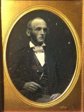 1/4 Plate Cased Daguerreotype - Well - To - Do Gentleman With Mutton Chop Sideburns