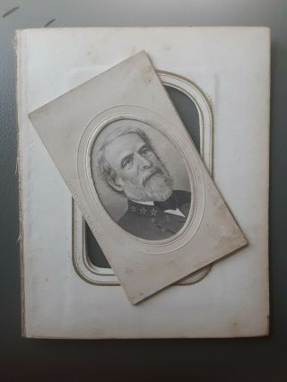 Confederate General Robert E.  Lee - Cdv - Victorian Album Sleeve - 1862/3.