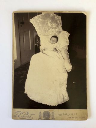 Post Mortem Baby Huge Cabinet Card Photo Victorian