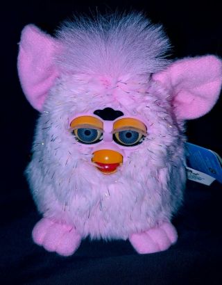 Vintage 1999 Furby Babies Pink White,  Blue Eyes.  70 - 940