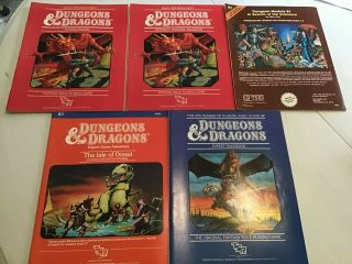 Vintage 1983 Dungeons & Dragons Basic & Expert Rules Set & Modules 1st Printing