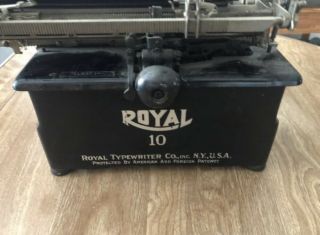 Vintage Royal No.  10 Typewriter with Beveled Glass Sides 2