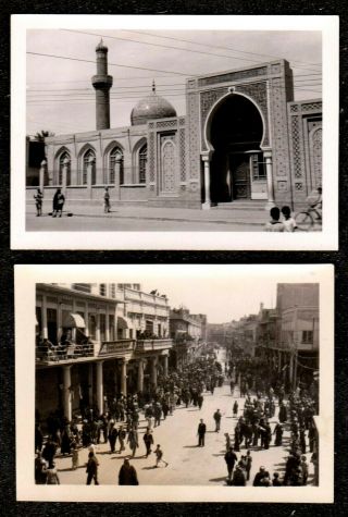 5 X 1946 BAGHDAD IRAQ OLD PHOTOGRAPHS THE KING OF IRAQ AL RASHID STREET BRIDGE 5